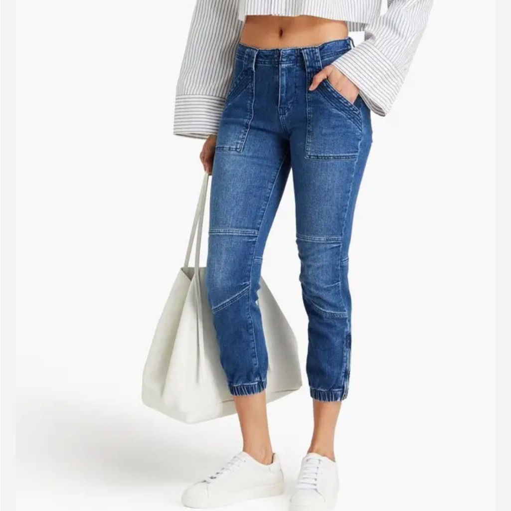 Frame Cropped Mid-Rise Slim-Leg Jeans Size 27 Womens Designer Spring Summer